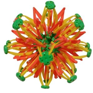 Hoberman Mini Sphere Expanding Breathing Ball Fidget Toy, Neon Pink Yellow Green